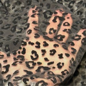 Sheer long sleeve leopard inlay print long sleeve Med